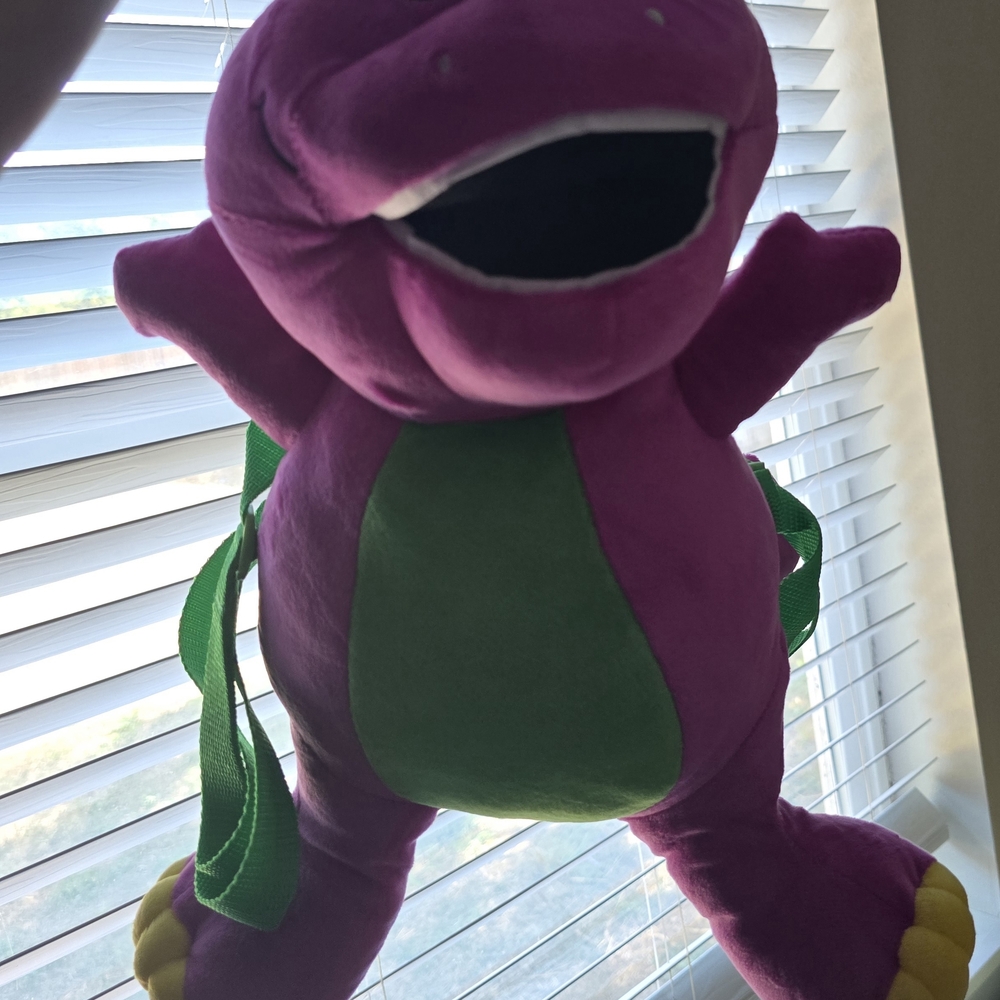Purple Dinosaur Plush Backpack